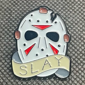 Jason Vorhees SLAY Hockey Mask Friday The 13th Horror Movie Metal Enamel Pin